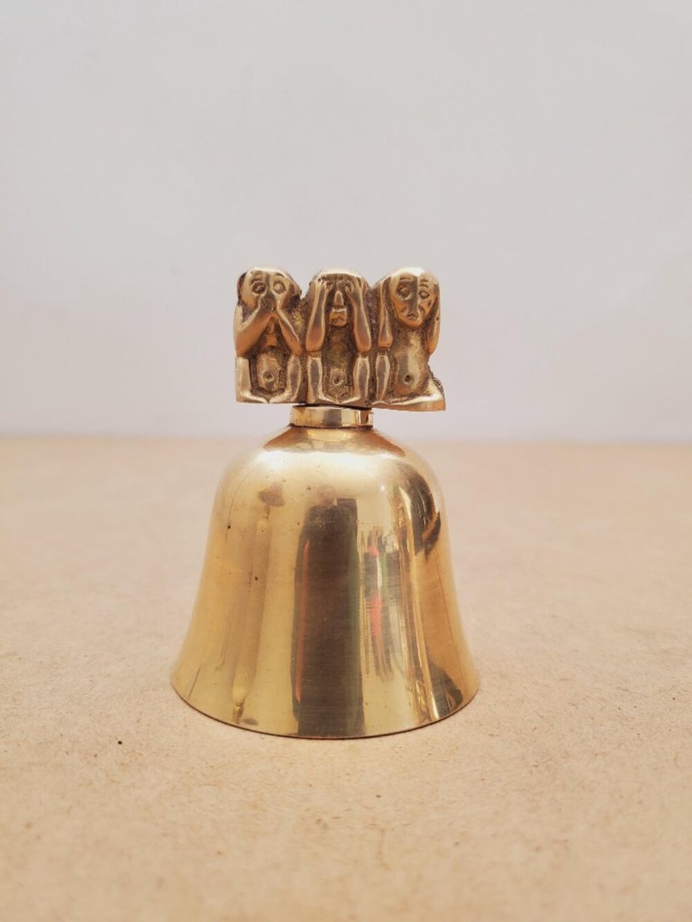 Vintage Brass Monkey Bell / quirky Brass Monkey figurine monkey statue - Brass